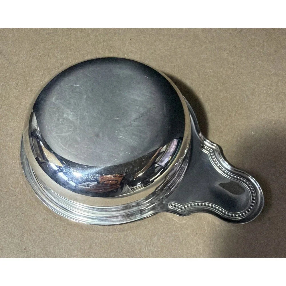 Oneida Baby Porringer Bowl w/ Embossed Handle Silver Plate Made in USA